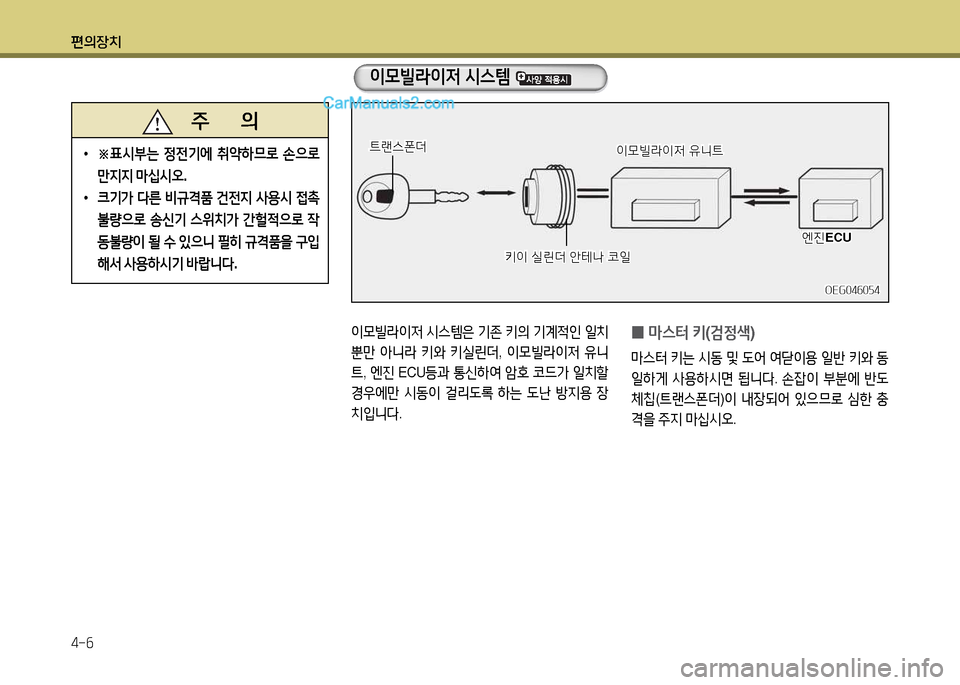 Hyundai New Power Truck 2015  뉴파워트럭 - 사용 설명서 (in Korean) 편의장치 4-작
이0빌$이4
