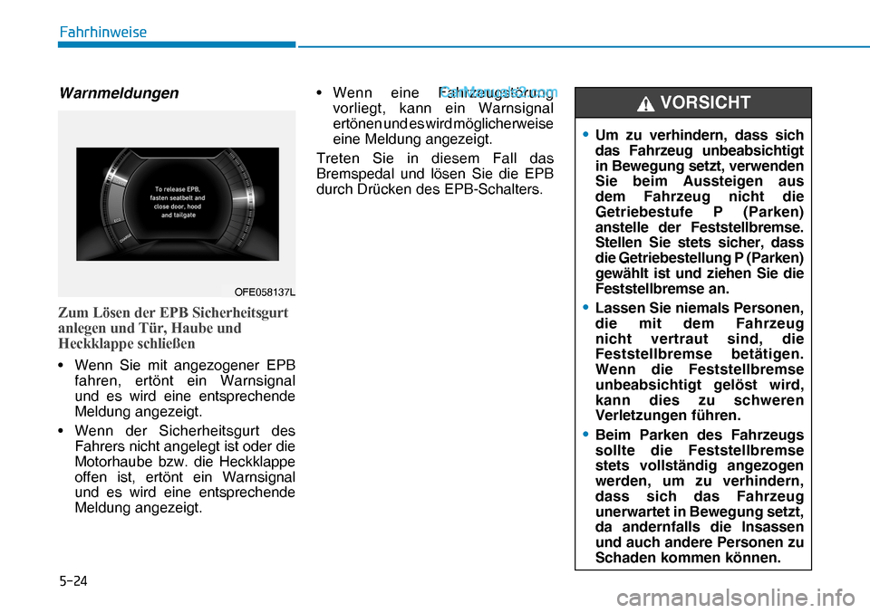 Hyundai Nexo 2019  Betriebsanleitung (in German)     
 ) D K U K L Q Z H L V H
Warnmeldungen
 = X P  / | V H Q  G H U  ( 3 %  6 L F K H U K H L W V J X U W 
 D Q O H J H Q  X Q G  7 