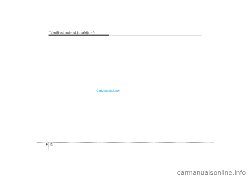 Hyundai Santa Fe 2016 Omaniku Käsiraamat (in Estonian) Tehnilised andmed ja tarbijainfo12 8
DM eng 8_2_est_2016_CM(FL).qxd 22.11.2016 0:24 Page 12 Hyundai Santa Fe 2016 Omaniku Käsiraamat (in Estonian) Tehnilised andmed ja tarbijainfo12 8
DM eng 8_2_est_2016_CM(FL).qxd 22.11.2016 0:24 Page 12