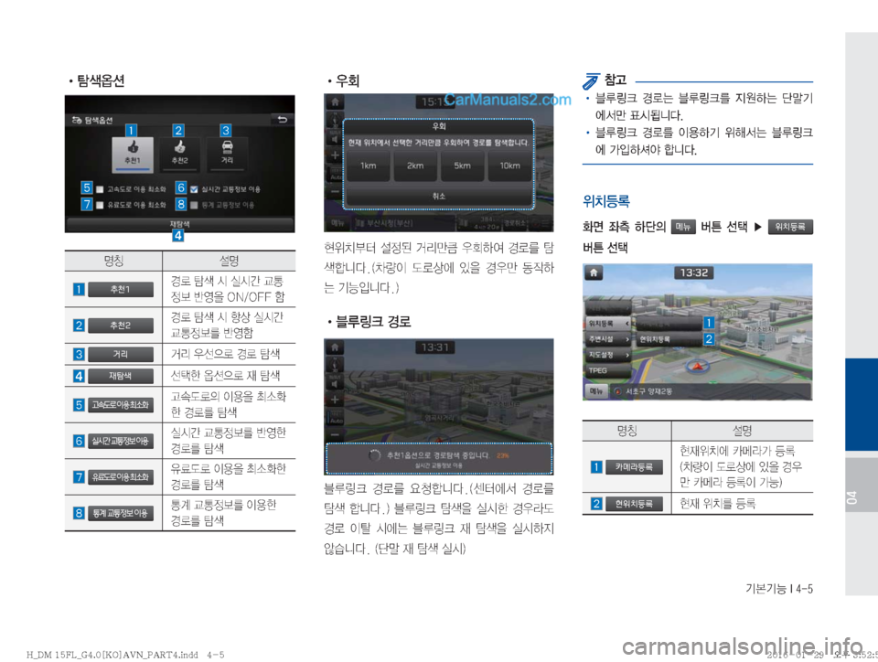 Hyundai Santa Fe 2016  싼타페DM 표준4 내비게이션 (in Korean) ÝÝÞ��*����
��04
� !Ÿ
zŸ ¸z
�추천1ƒý�

�È	Ô
8��0�/��0���ã
�추천2ƒý�
®>
3�È	Ôã
�거리b; 

