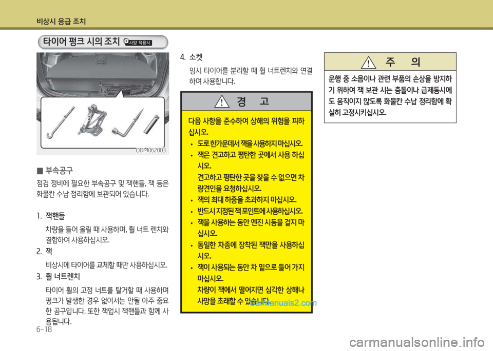 Hyundai Santa Fe 2015  싼타페 DM - 사용 설명서 (in Korean) 비상/d 응