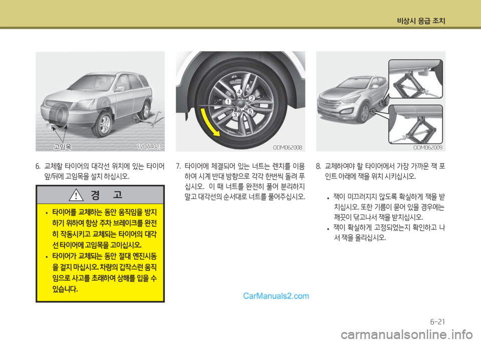 Hyundai Santa Fe 2015  싼타페 DM - 사용 설명서 (in Korean) 비상/d 응