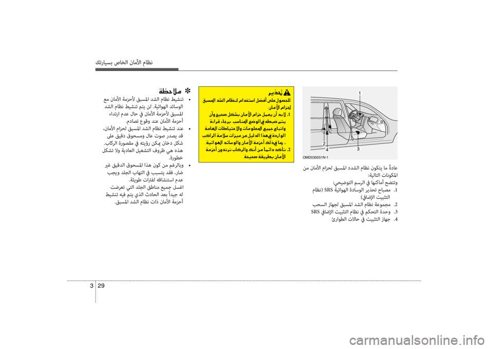 Hyundai Santa Fe 2014 دليل المالك كترايسب صاخلا ناملأا ماظن
29
3
omd030051N-1
نم ناملأا مازحل قبسلما دضرbشلا ماظن نضرفوكتي ام ًةداع
:ةيلاتلا تانوكلما Hyundai Santa Fe 2014 دليل المالك كترايسب صاخلا ناملأا ماظن
29
3
omd030051N-1
نم ناملأا مازحل قبسلما دضرbشلا ماظن نضرفوكتي ام ًةداع
:ةيلاتلا تانوكلما