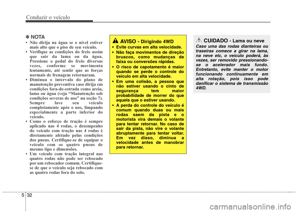 Hyundai Santa Fe 2013  Manual do proprietário (in Portuguese) Conduzir o veículo
32
5
✽✽
NOTA
