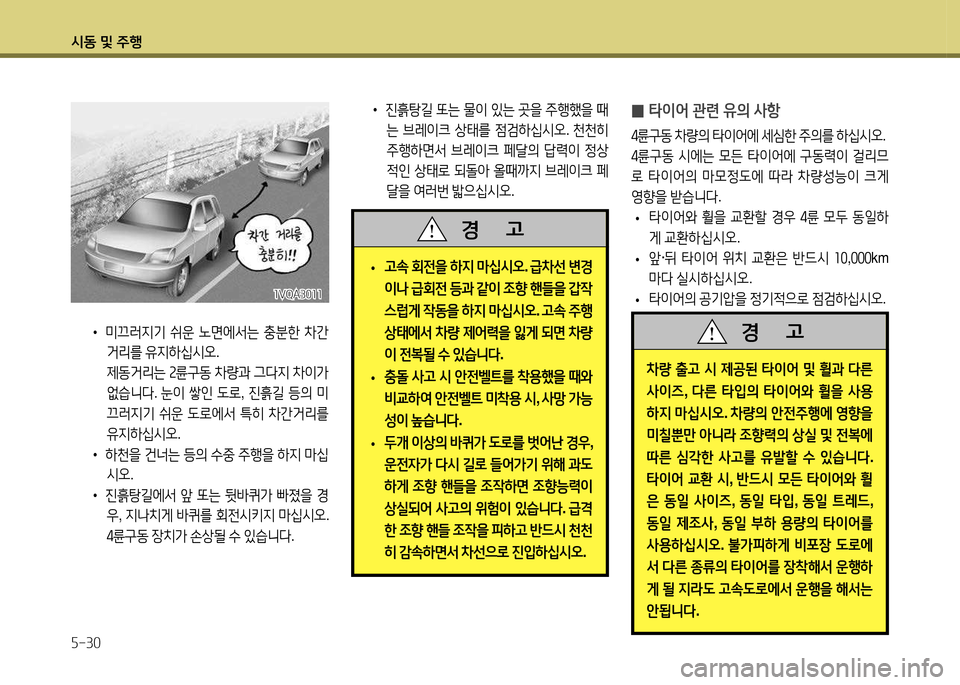 Hyundai Santa Fe 2013  싼타페 DM - 사용 설명서 (in Korean) /d동 및 주B 자-30
 
0 타이어 관련 유의 사항
4륜구동
 8