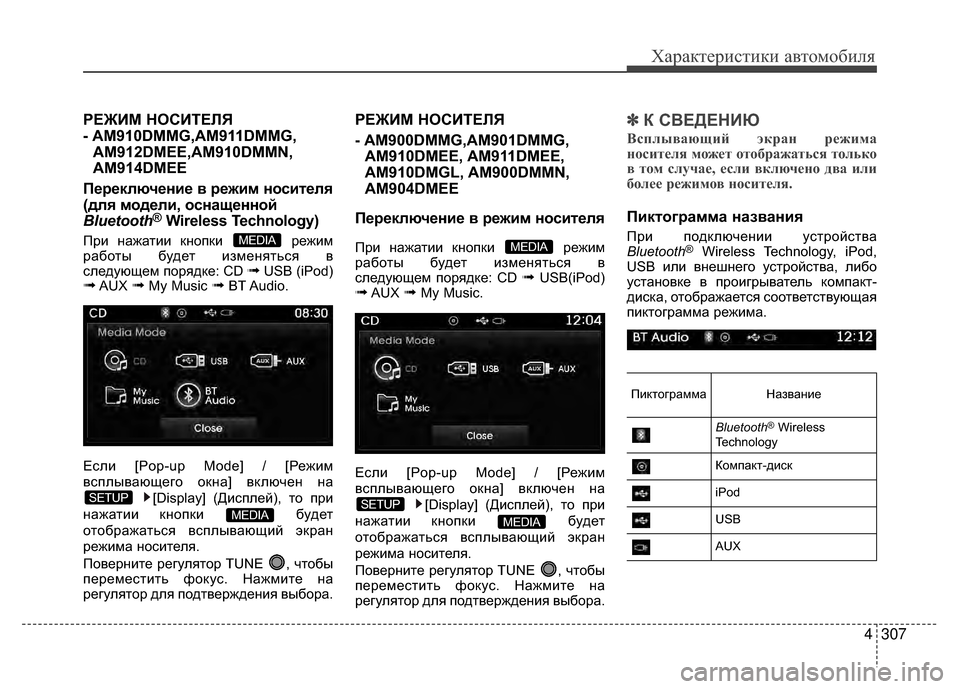 Hyundai Santa Fe 2012 Инструкция по эксплуатации (in Russian) 4307
Характер\bст\bк\b авто\fоб\bля
РЕЖKaМ НОСKaТЕЛЯ
- AM910DMMG,AM911DMMG,AM912DMEE,AM910DMMN,
AM914DMEE
Переключение в режим носиKfеля
(для Hyundai Santa Fe 2012 Инструкция по эксплуатации (in Russian) 4307
Характер\bст\bк\b авто\fоб\bля
РЕЖKaМ НОСKaТЕЛЯ
- AM910DMMG,AM911DMMG,AM912DMEE,AM910DMMN,
AM914DMEE
Переключение в режим носиKfеля
(для