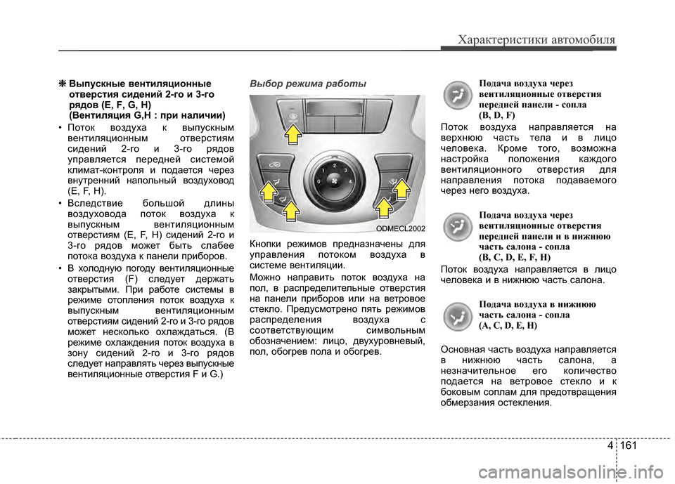 Hyundai Santa Fe 2012 Инструкция по эксплуатации (in Russian) 4 161
Характер\bст\bк\b авто\fоб\bля
❈
❈ВыпускныPf вPfнтилPbционнPрыPf
отвPfрстиPb сидPfний 2-го и 3-гPро
рPbдов (E, F, G, H)
(ВPfн Hyundai Santa Fe 2012 Инструкция по эксплуатации (in Russian) 4 161
Характер\bст\bк\b авто\fоб\bля
❈
❈ВыпускныPf вPfнтилPbционнPрыPf
отвPfрстиPb сидPfний 2-го и 3-гPро
рPbдов (E, F, G, H)
(ВPfн