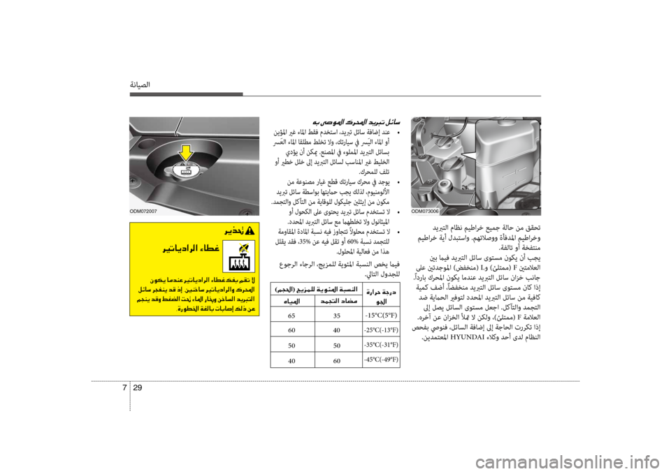 Hyundai Santa Fe 2012 دليل المالك ةنايصلا
29
7
00C60047001E
نيؤلما يرغ ءالما طقف مدختسا ،ديبرت لئاس ةفاضإ دنع
•
سر َعلا ءاسيbا اقلطم طلخت لاو ،كترايس Hyundai Santa Fe 2012 دليل المالك ةنايصلا
29
7
00C60047001E
نيؤلما يرغ ءالما طقف مدختسا ،ديبرت لئاس ةفاضإ دنع
•
سر َعلا ءاسيbا اقلطم طلخت لاو ،كترايس