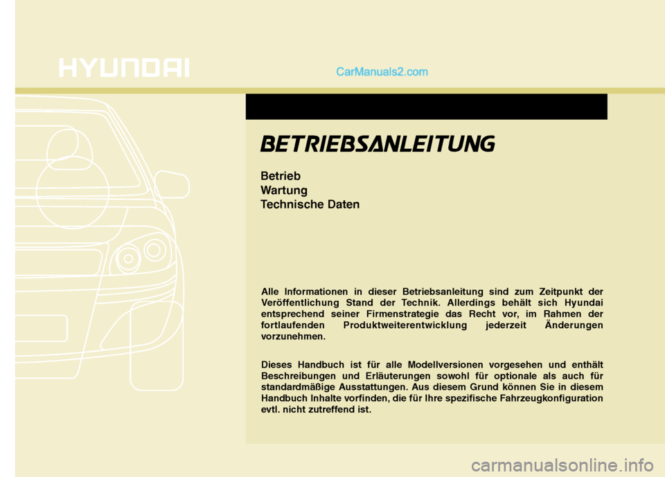 Hyundai Santa Fe 2010  Betriebsanleitung (in German) 