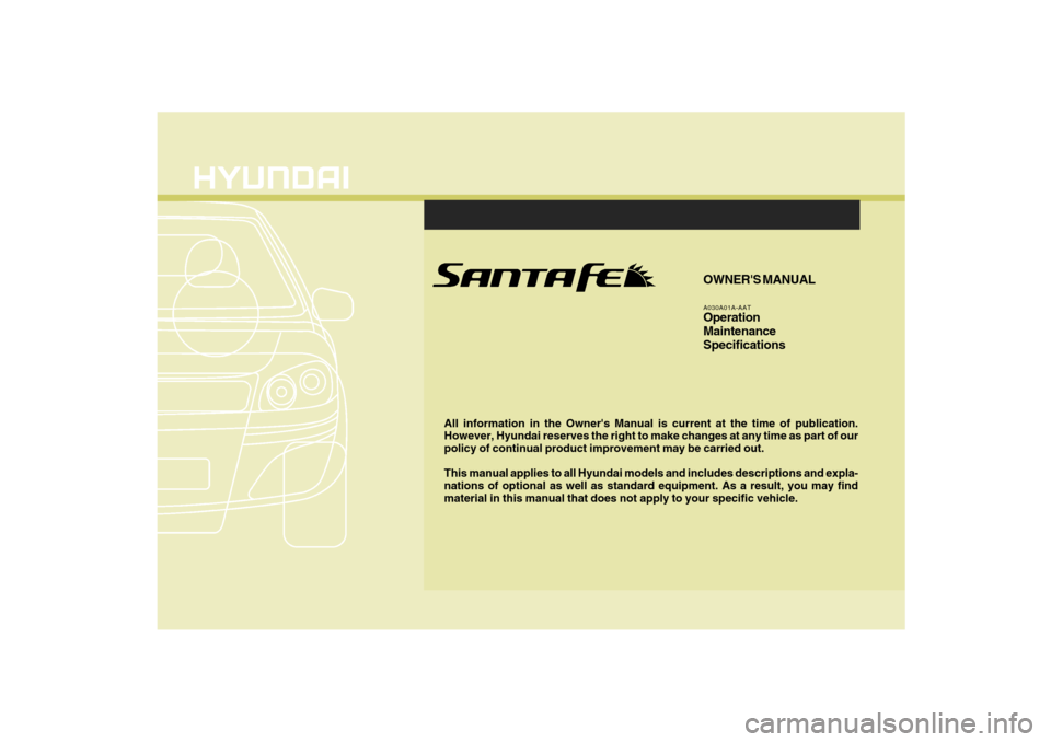 Hyundai Santa Fe 2009  Owners Manual 