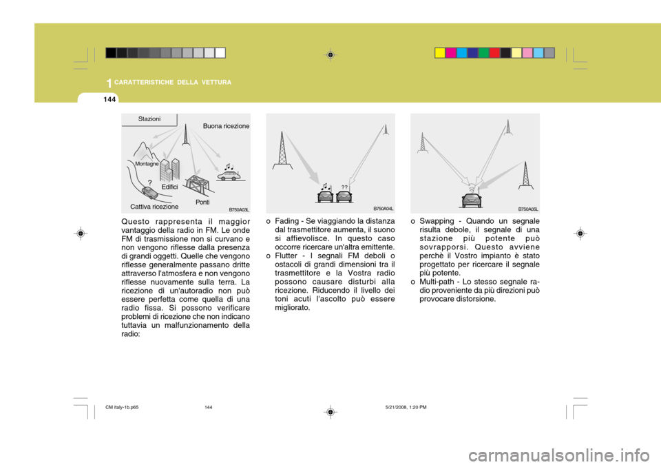 Hyundai Santa Fe 2009 Manuale del proprietario (in Italian) 1CARATTERISTICHE DELLA VETTURA
144
B750A05L
o Swapping - Quando un segnale risulta debole, il segnale di una stazione più potente può sovrapporsi. Questo avviene perchè il Vostro impianto è statop Hyundai Santa Fe 2009 Manuale del proprietario (in Italian) 1CARATTERISTICHE DELLA VETTURA
144
B750A05L
o Swapping - Quando un segnale risulta debole, il segnale di una stazione più potente può sovrapporsi. Questo avviene perchè il Vostro impianto è statop