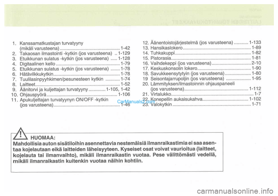 Hyundai Santa Fe 2009  Omistajan Käsikirja (in Finnish) 