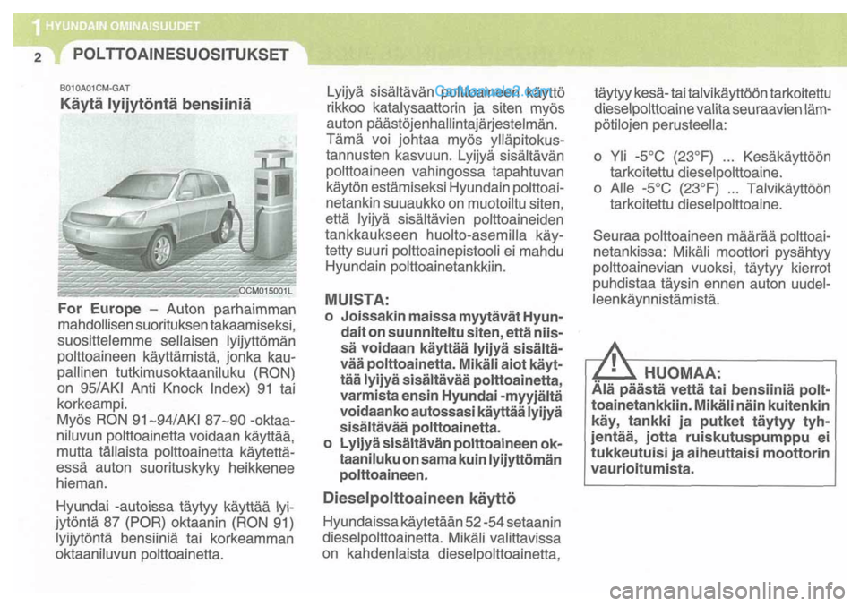Hyundai Santa Fe 2009  Omistajan Käsikirja (in Finnish) 