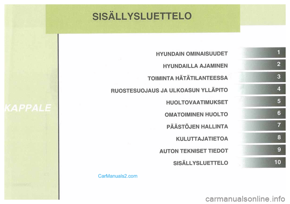 Hyundai Santa Fe 2009  Omistajan Käsikirja (in Finnish) 