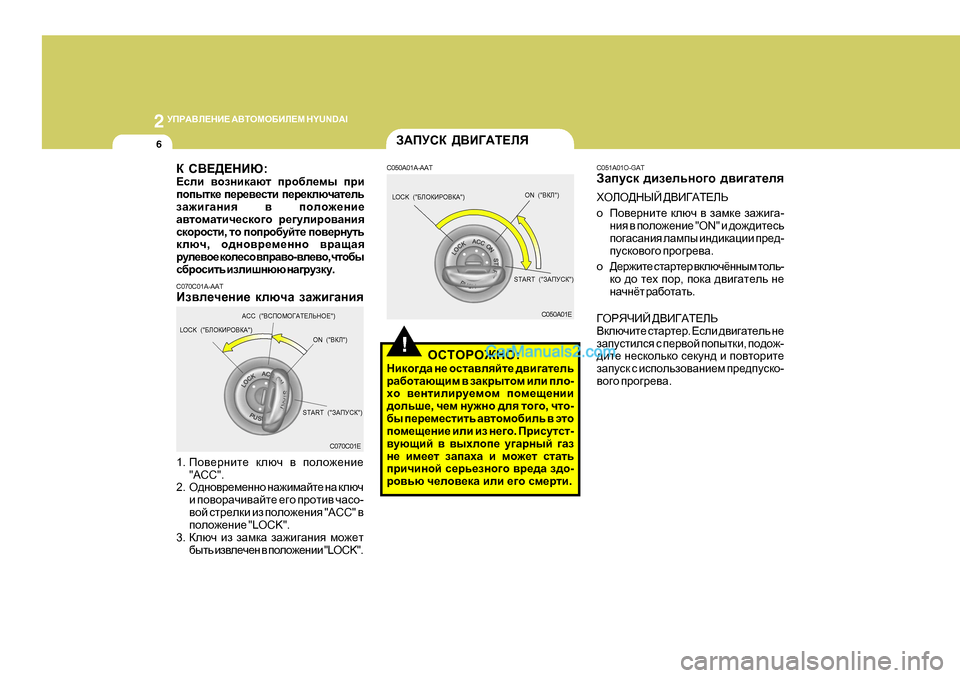 Hyundai Santa Fe 2009  Инструкция по эксплуатации (in Russian) 2 
MIJ:<E?GB?  :<LHFH;BE?F  H Y U N D A I
6
C051A0 1O-GAT
AZimkd  ^ba_evgh]h  ^\b]Zl_ey
OHEH>GUC  ><B=:L?EV
o Ih\_jgbl_  dex