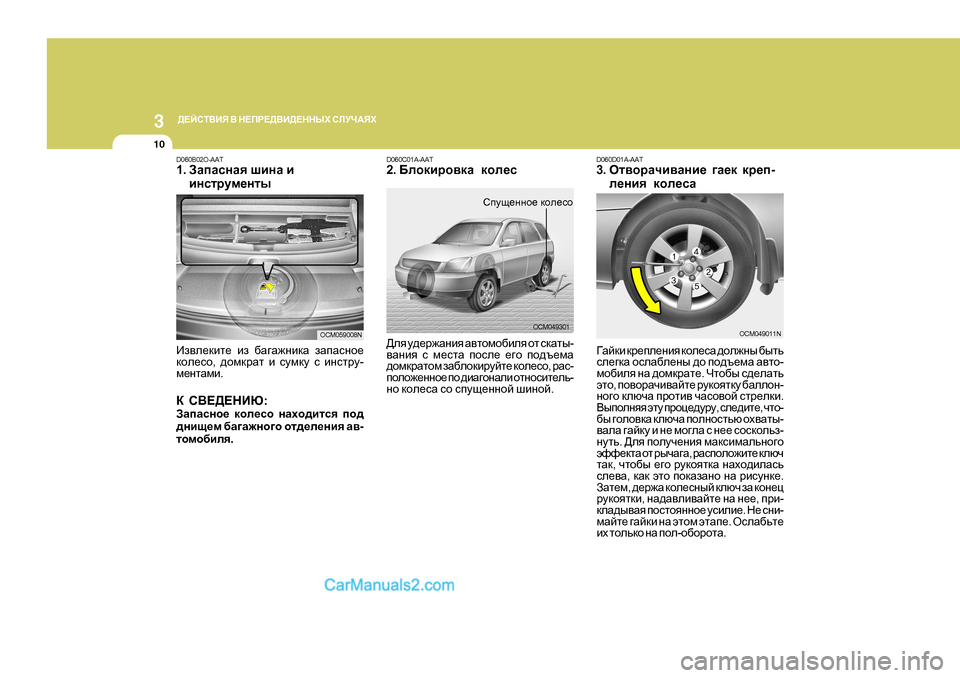 Hyundai Santa Fe 2009  Инструкция по эксплуатации (in Russian) 3 
>?CKL<BY  <  G?IJ?><B>?GGUХ  KEMQ:YХ
10
D060D0 1A-AAT
3. Hl\hjZqb\Zgb_  ]Z_d  dj_i -
e_gby  dhe_kZ
=Zcdb  dj_ie_gby  dh