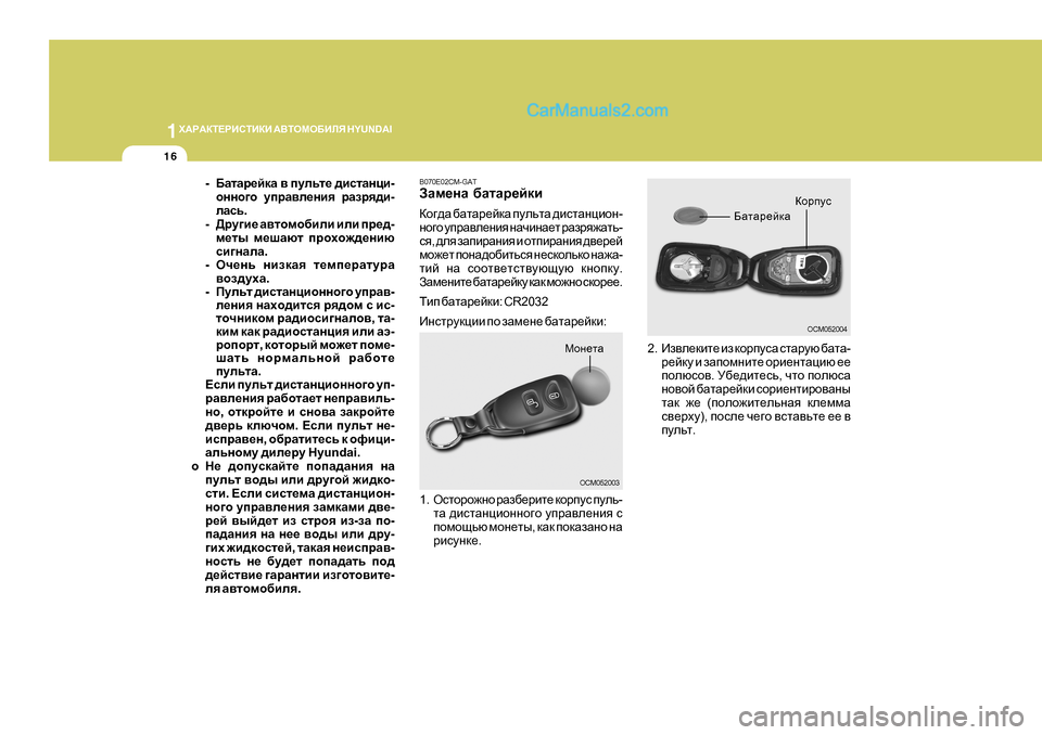 Hyundai Santa Fe 2009  Инструкция по эксплуатации (in Russian) 1O:J:DL?JBKLBDB
 :<LHFH;BEY  H Y U N D A I
16
OCM052004
;ZlZj_cdZDhjimk
2.
Ba\e_dbl_  ba  dhjimkZ  klZjmx  [ZlZ -
j_cdm  b  a