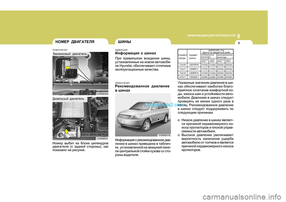 Hyundai Santa Fe 2009  Инструкция по эксплуатации (in Russian) 8
              
BGNHJF:ЦBY  >EY  IHLJ?;BL?EY
3GHF?J  ><B=:L?EYШBGЫ
I0 10B0 1CM-GAT I020A01A-AAT
BgnhjfZpby  h  rbgZo
I030A0 1CM-AAT
J_dh