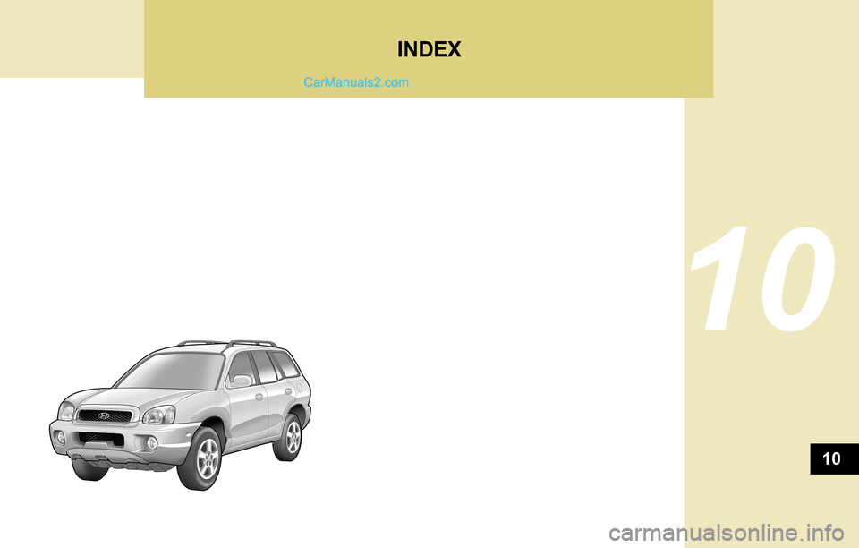 Hyundai Santa Fe 2004  Owners Manual 10
10
INDEX    