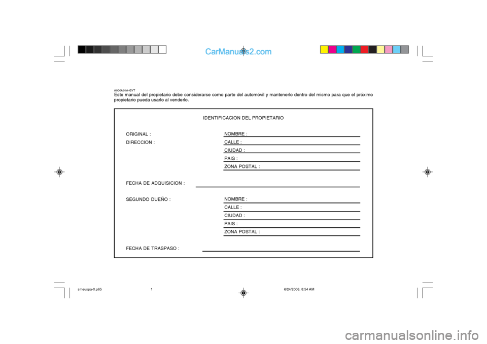 Hyundai Santa Fe 2003  Manual del propietario (in Spanish) 