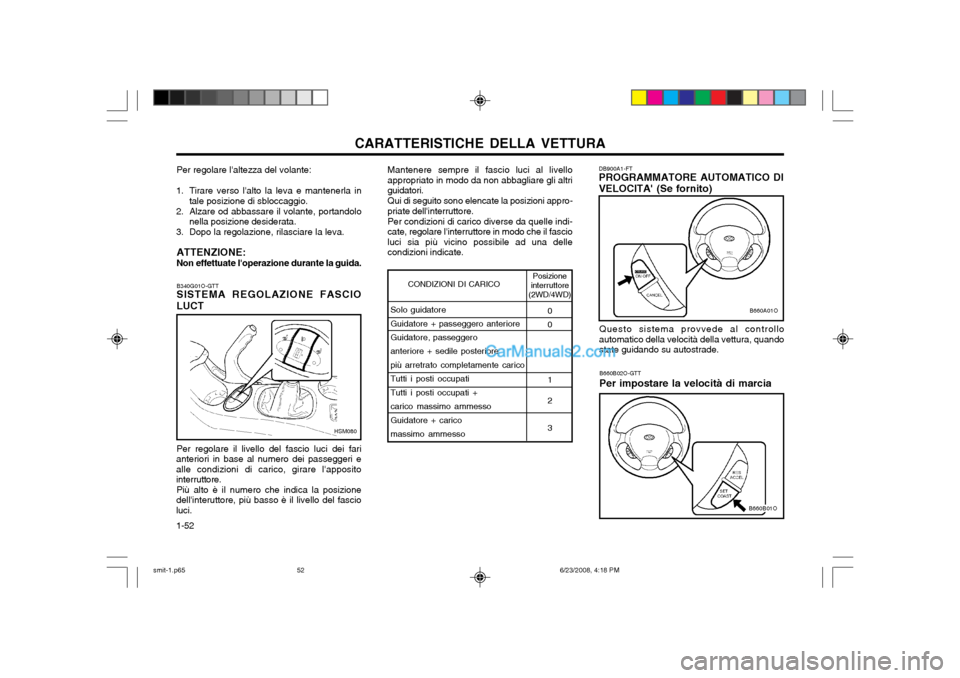 Hyundai Santa Fe 2003 Manuale del proprietario (in Italian) CARATTERISTICHE DELLA VETTURA
1-52 0 0 1 1 2 3
Solo guidatore Guidatore + passeggero anterioreGuidatore, passeggero anteriore + sedile posteriore più arretrato completamente caricoTutti i posti occup Hyundai Santa Fe 2003 Manuale del proprietario (in Italian) CARATTERISTICHE DELLA VETTURA
1-52 0 0 1 1 2 3
Solo guidatore Guidatore + passeggero anterioreGuidatore, passeggero anteriore + sedile posteriore più arretrato completamente caricoTutti i posti occup