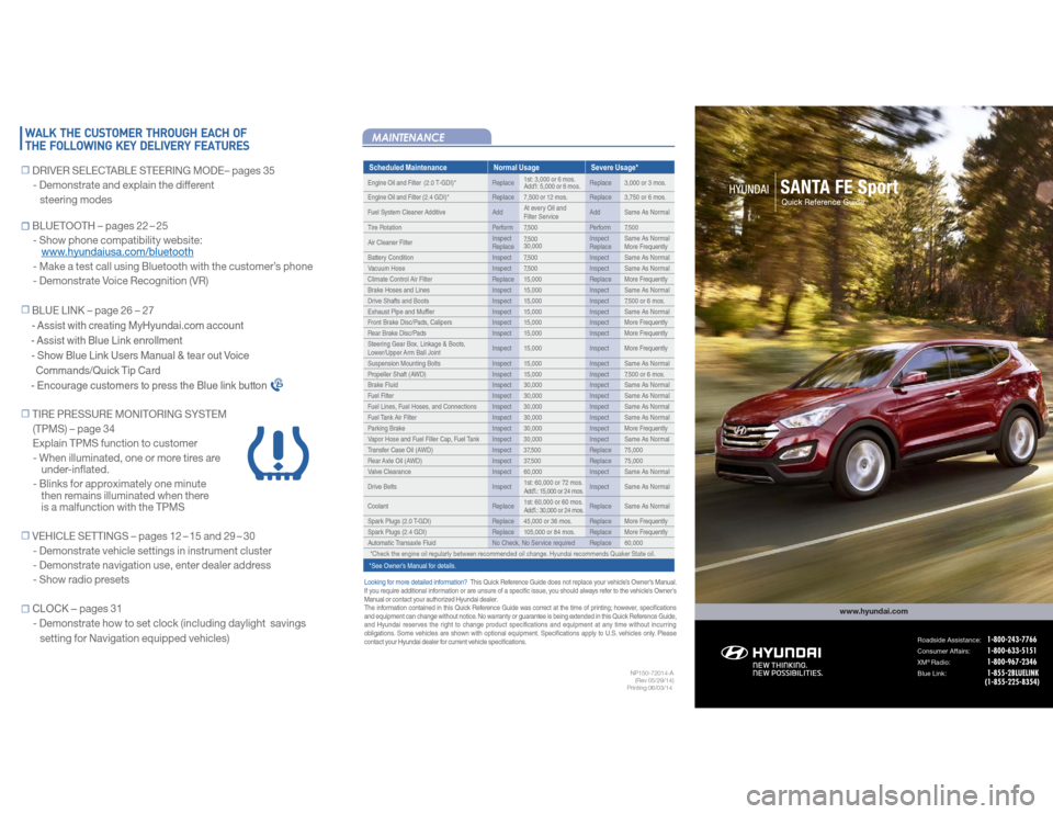 Hyundai Santa Fe Sport 2016  Quick Reference Guide 
