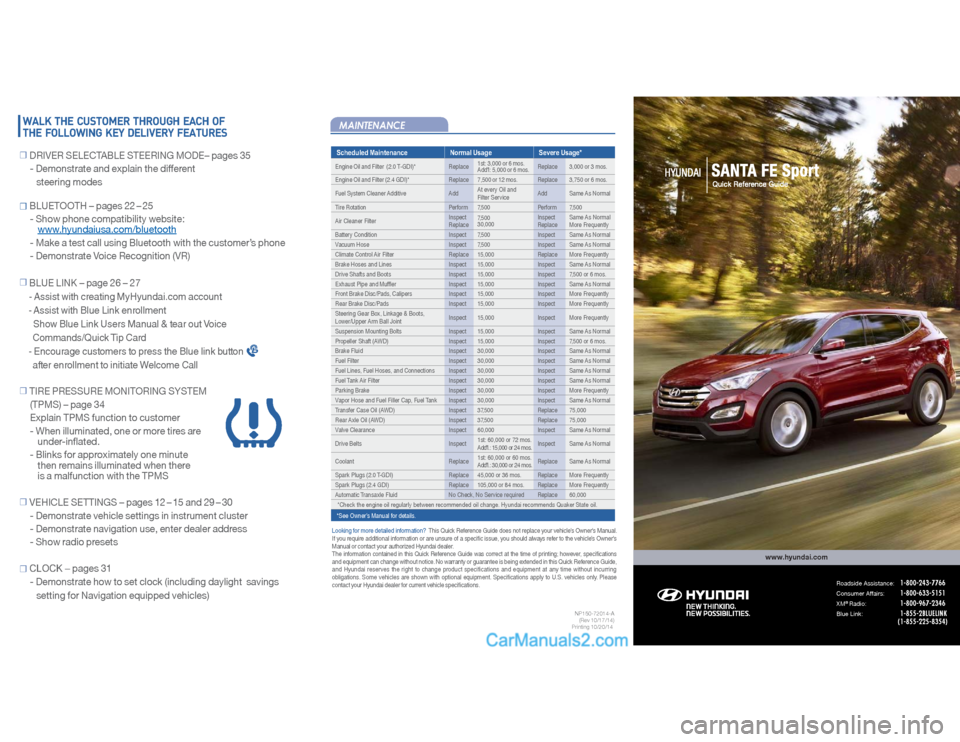 Hyundai Santa Fe Sport 2015  Quick Reference Guide 