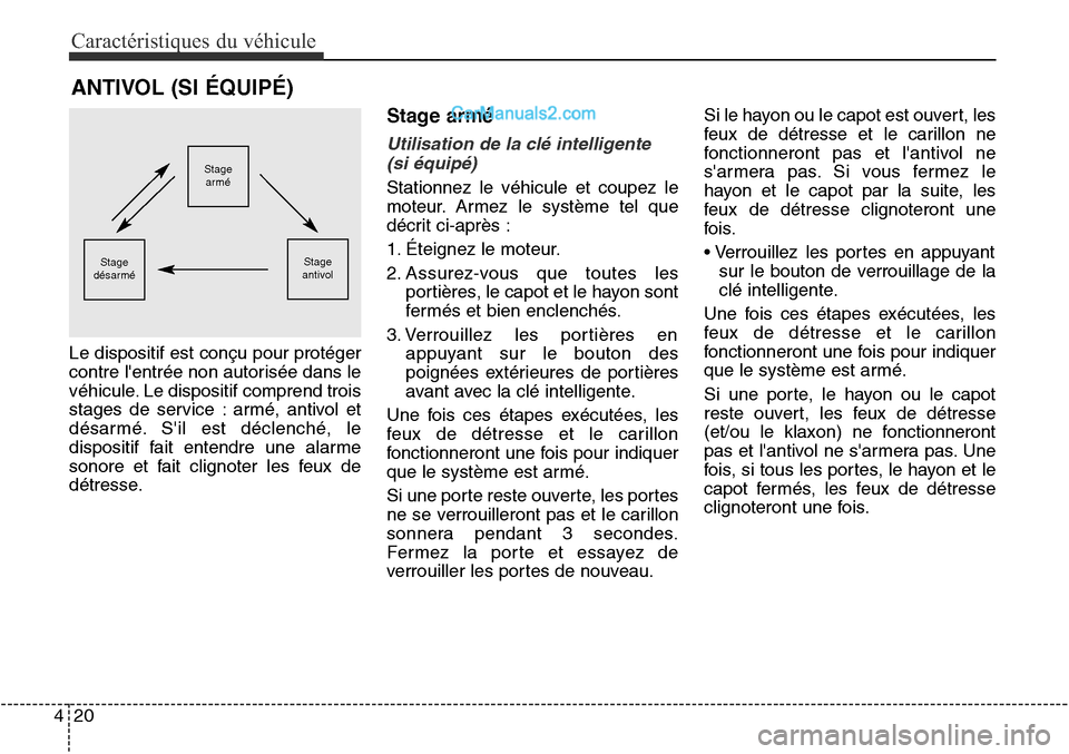 Hyundai Santa Fe Sport 2015 Manuel du propriétaire (in French) Caractéristiques du véhicule
20
4
Le dispositif est conçu pour protéger
contre lentrée non autorisée dans le
véhicule. Le dispositif comprend trois
stages de service : armé, antivol et
désar Hyundai Santa Fe Sport 2015 Manuel du propriétaire (in French) Caractéristiques du véhicule
20
4
Le dispositif est conçu pour protéger
contre lentrée non autorisée dans le
véhicule. Le dispositif comprend trois
stages de service : armé, antivol et
désar