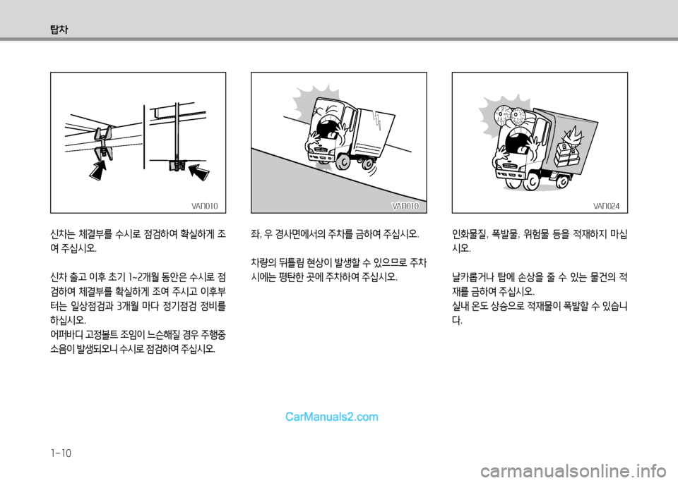Hyundai Small Commercial Features 2015  소형상용특장 - 사용 설명서 (in Korean) 1-10
탑8