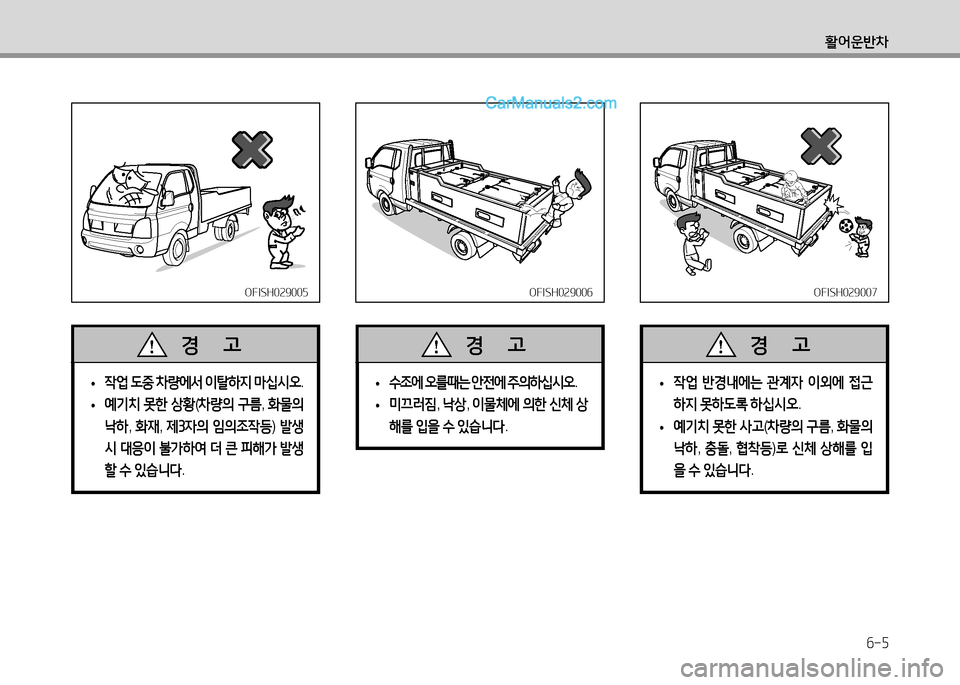 Hyundai Small Commercial Features 2015  소형상용특장 - 사용 설명서 (in Korean) 6-5
활어운반8