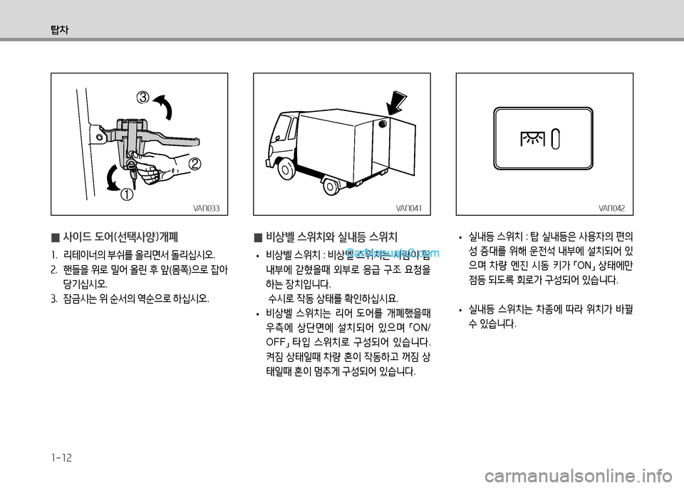 Hyundai Small Commercial Features 2015  소형상용특장 - 사용 설명서 (in Korean) 1-12
탑8