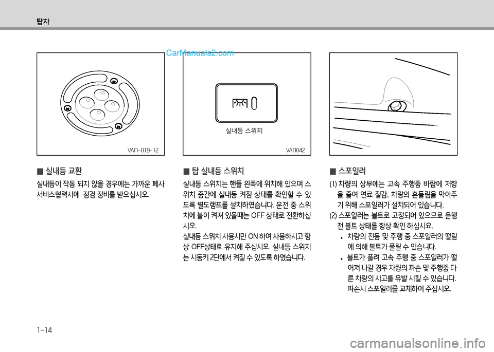 Hyundai Small Commercial Features 2015  소형상용특장 - 사용 설명서 (in Korean) 1-14
탑8