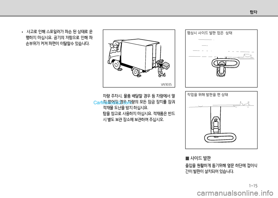 Hyundai Small Commercial Features 2015  소형상용특장 - 사용 설명서 (in Korean) 1-15
탑8