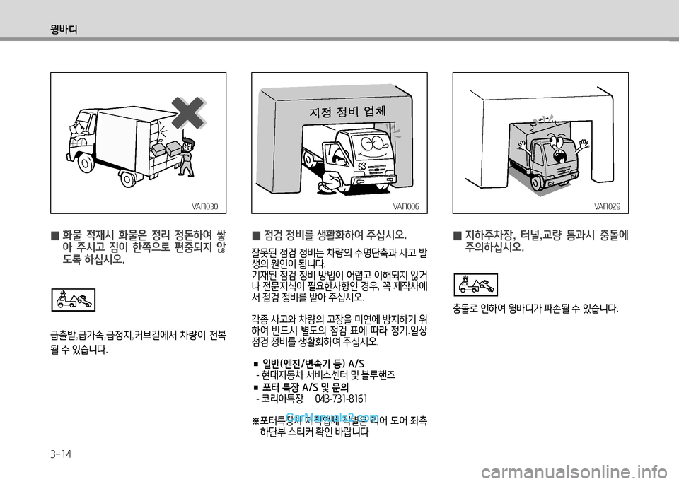 Hyundai Small Commercial Features 2015  소형상용특장 - 사용 설명서 (in Korean) 3-14
윙바디
VAN030VAN030
 
0  
B