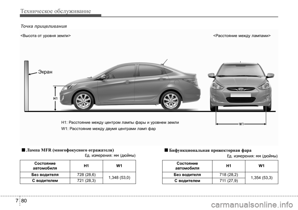 Hyundai Solaris 2013 Инструкция по эксплуатации (in Russian) Техническое обслуживание
80
7
состояние
автомобиля H1 W1
Без водителя 728 (28,6)
1,348 (53,0)
с водителем 721 (28,3)
Ед. измере Hyundai Solaris 2013 Инструкция по эксплуатации (in Russian) Техническое обслуживание
80
7
состояние
автомобиля H1 W1
Без водителя 728 (28,6)
1,348 (53,0)
с водителем 721 (28,3)
Ед. измере