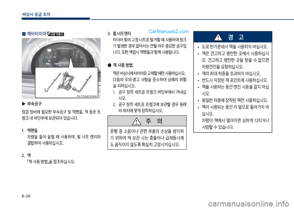 Hyundai Sonata 2017  쏘나타 LF - 사용 설명서 (in Korean) 부-2부
비상시 응급 조치
3.  휠 너트렌치 
보 타이어보휠의보고정보너_를보탈거할보때보사용하며보펑크>보뤫생한보경
보	