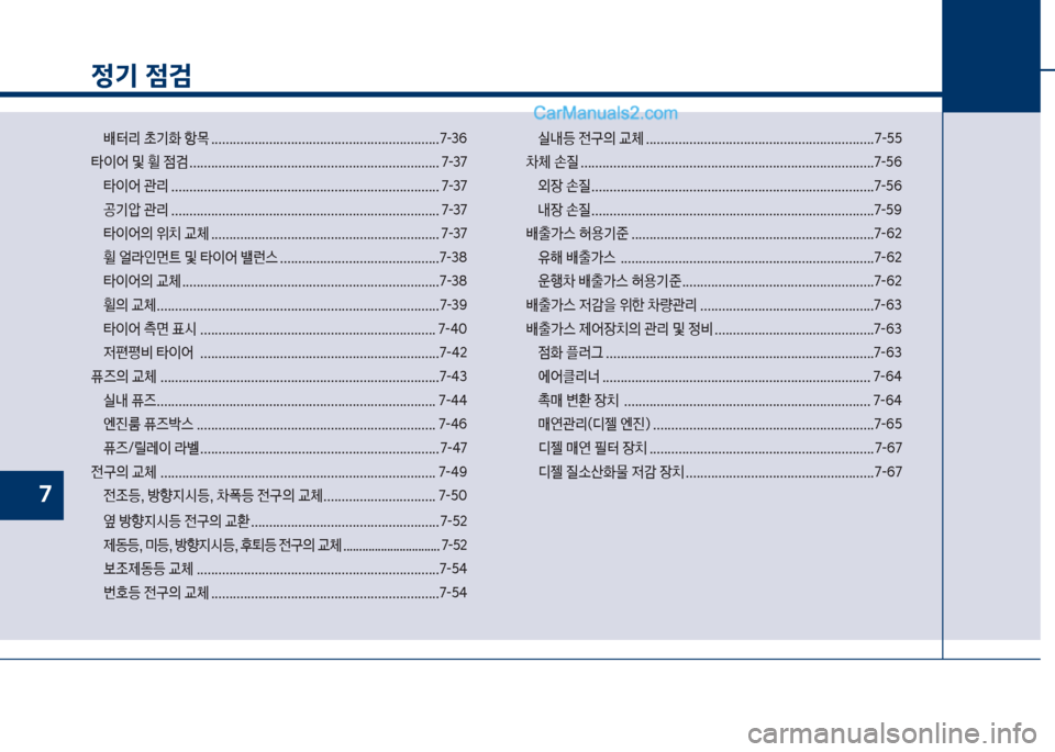 Hyundai Sonata 2017  쏘나타 LF - 사용 설명서 (in Korean) 정기 점검
