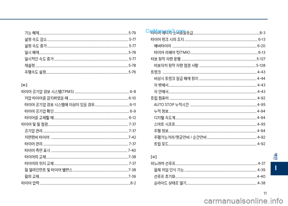 Hyundai Sonata 2017  쏘나타 LF - 사용 설명서 (in Korean) 11
색인
I
기능 해제 .......................................................................................... 택-7화 
설정 