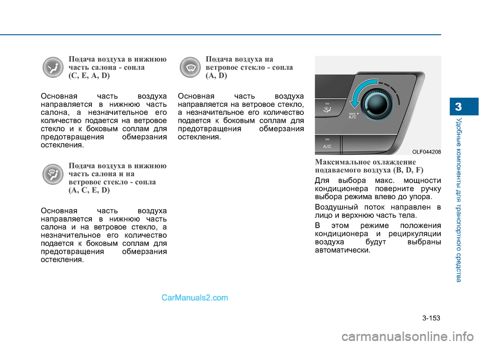 Hyundai Sonata 2016 Инструкция по эксплуатации (in Russian) 3-153
Удобные компоненты для транспортного средства3
Подача воздуха в нижнюю
часть салона - сопла
(С, Е, А, D)
Осн Hyundai Sonata 2016 Инструкция по эксплуатации (in Russian) 3-153
Удобные компоненты для транспортного средства3
Подача воздуха в нижнюю
часть салона - сопла
(С, Е, А, D)
Осн