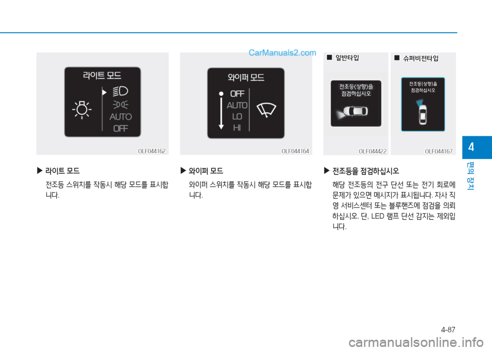 Hyundai Sonata 2016  쏘나타 LF - 사용 설명서 (in Korean) 4-87
편의 장치
4
 
▶
$이?@  0드
  전4