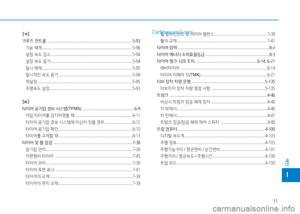 Hyundai Sonata 2016  쏘나타 LF - 사용 설명서 (in Korean) 11
색인
I
[