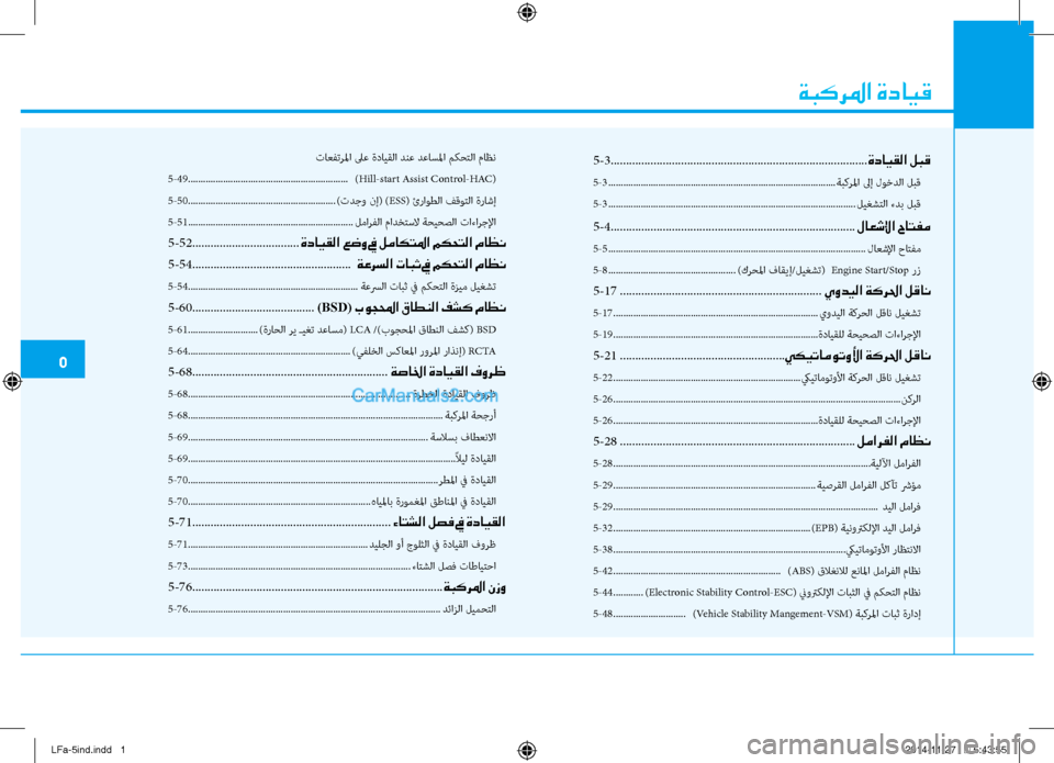 Hyundai Sonata 2015 دليل المالك ةبكرلما ةدايق
5
5-3 ........................................................................تيت............ةدايقلا لبق
5-3 ................................................... Hyundai Sonata 2015 دليل المالك ةبكرلما ةدايق
5
5-3 ........................................................................تيت............ةدايقلا لبق
5-3 ...................................................