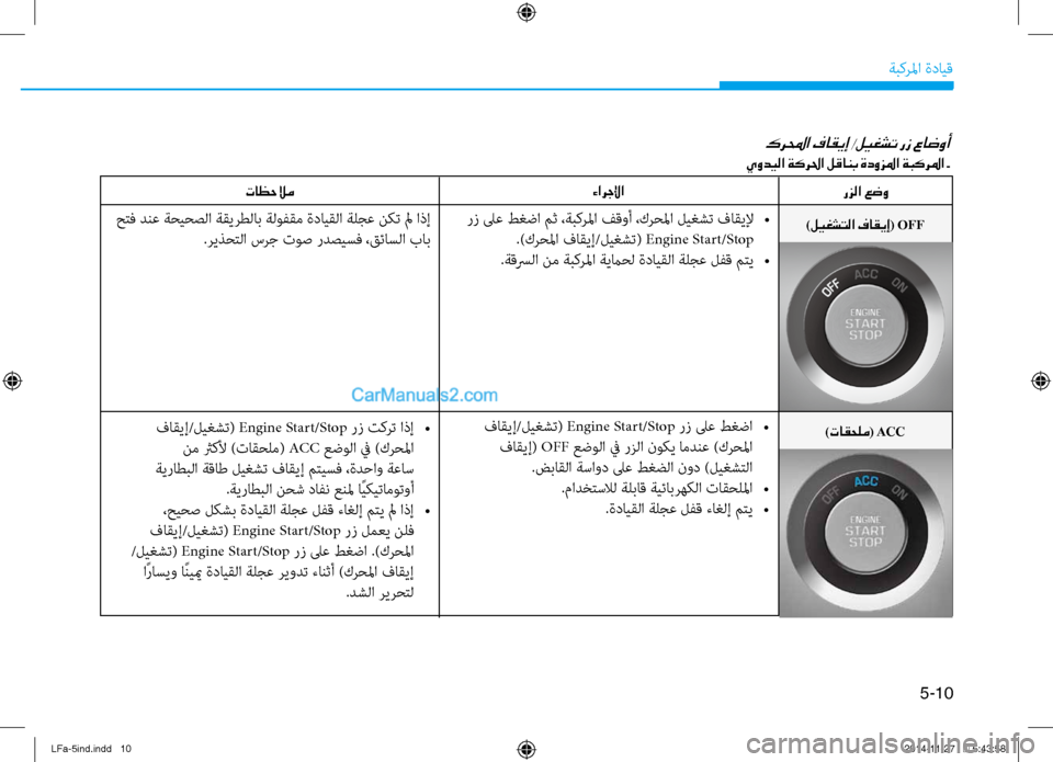 Hyundai Sonata 2015  دليل المالك 5-10
ةبكرلما ةدايق
)تاقحلم( ACC
كرلمحا فاقيإ /ليغشت رز عاضوأ
يوديلا ةكرلحا لقانب ةدوزلما ةبكرلما -
رزلا عضو
 رز لىع 