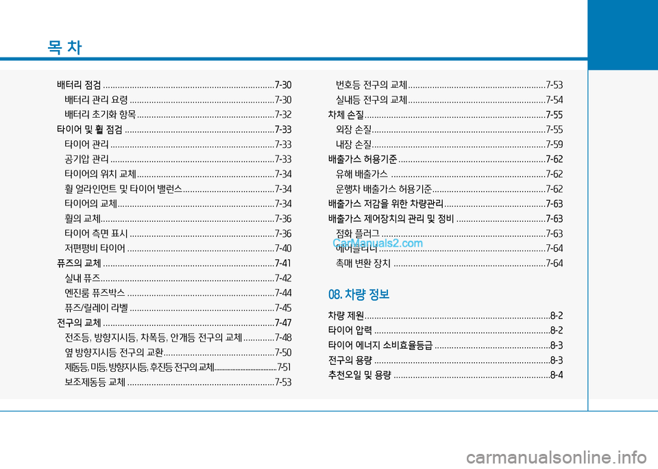 Hyundai Sonata 2015  쏘나타 LF - 사용 설명서 (in Korean) 목 차
(