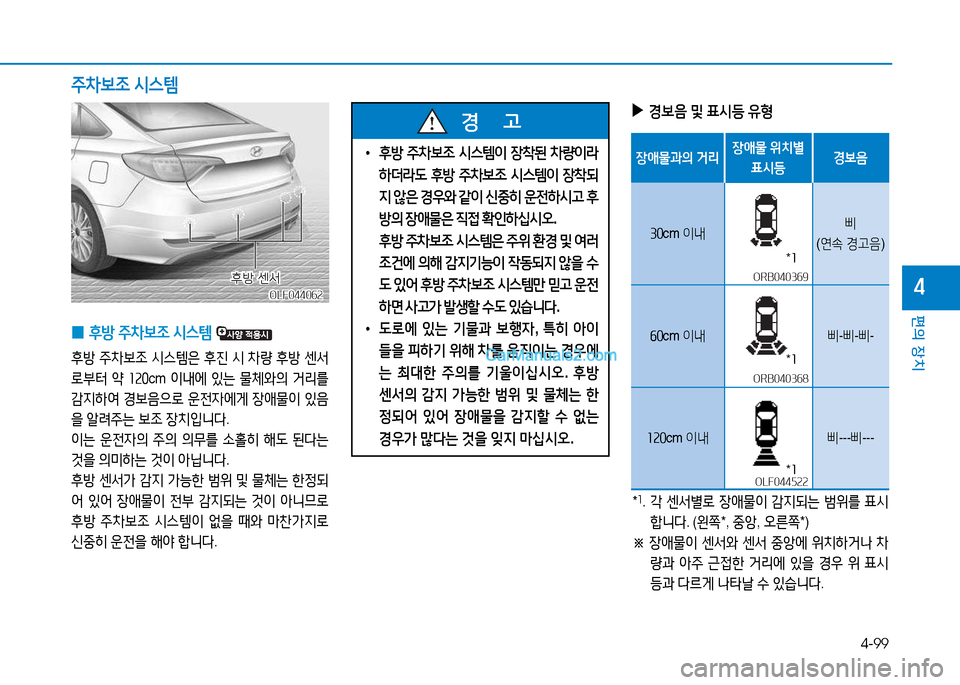Hyundai Sonata 2015  쏘나타 LF - 사용 설명서 (in Korean) 4-99
편의 장치
4
 
0 후방
 주8