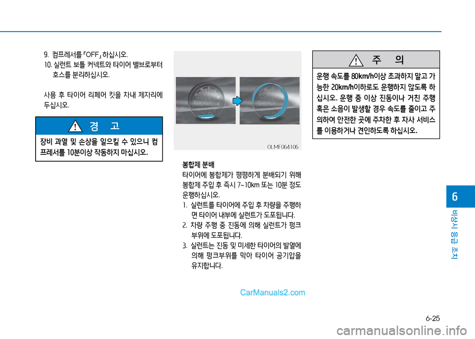 Hyundai Sonata 2015  쏘나타 LF - 사용 설명서 (in Korean) 6-25
비상시 응급 조치
작
  봉A