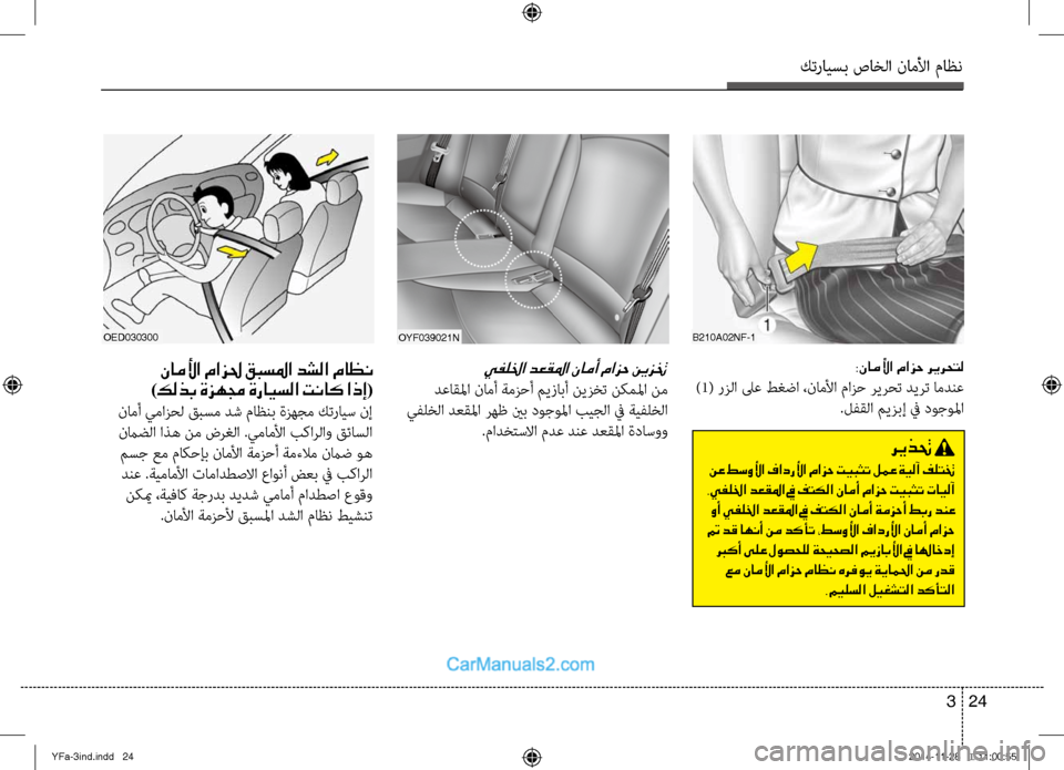 Hyundai Sonata 2014  دليل المالك التنزيل كترايسب صاخلا ناملأا ماظن
24 
3
OYF039021n
 يفللخا دعقلما نامأ مازح نيزتخ 
 دعاقلما نامأ ةمزحأ ميزابأ نيزخت نكملما نم
