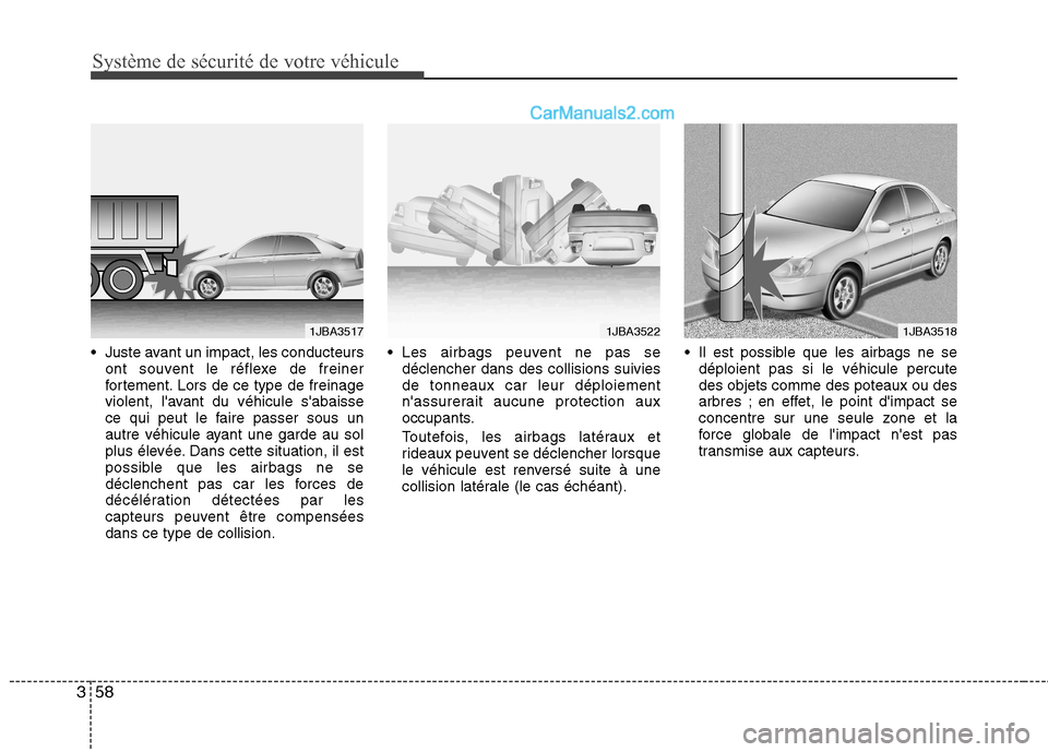 Hyundai Sonata Système de sécurité de votre véhicule
58
3
Juste avant un impact, les conducteurs
ont souvent le réflexe de freiner
fortement. Lors de ce type de freinage
violent, lavant du véhicule sabais Hyundai Sonata Système de sécurité de votre véhicule
58
3
Juste avant un impact, les conducteurs
ont souvent le réflexe de freiner
fortement. Lors de ce type de freinage
violent, lavant du véhicule sabais