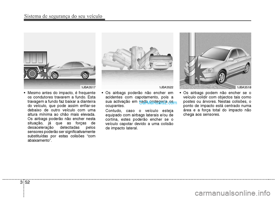 Hyundai Sonata Sistema de segurança do seu veículo
52
3
Mesmo antes do impacto, é frequente
os condutores travarem a fundo. Esta
travagem a fundo faz baixar a dianteira
do veículo, que pode assim enfiar-se
deb Hyundai Sonata Sistema de segurança do seu veículo
52
3
Mesmo antes do impacto, é frequente
os condutores travarem a fundo. Esta
travagem a fundo faz baixar a dianteira
do veículo, que pode assim enfiar-se
deb