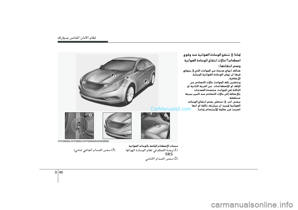 Hyundai Sonata 2012  دليل المالك 45 3pð—UOÐ ’U)« ÊU_« ÂUE½
Ÿu
Ë bMŽ WOz«uN« …œUÝu« aH²Mð ô «–U*
WOz«uN« …œUÝu« ŒUH²½«  ôUŠ®øÂ«bD«
©UNšUH²½« ÂbŽËl
u²¹ ô w²« Àœ«u(«